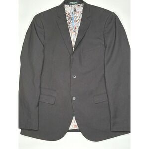 Paisley‎ Gray Black Blazer Jacket Men's 42R Suit Separate Novelty Lining